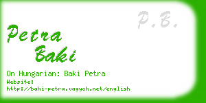 petra baki business card